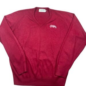 Vintage Washington State Cougars 80s soft knit crimson sweater USA made SZ Large